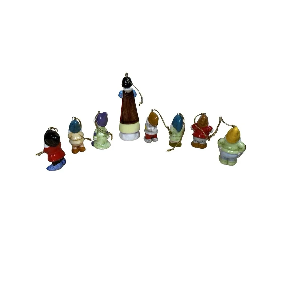 VTG Walt Disney Snow White & The Seven Dwarfs Ceramic Figure/Ornament Set Schmid